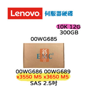 Lenovo 00WG685 00WG686 00WG689 300GB 10K 2.5吋 SAS介面 全新 伺服器硬碟