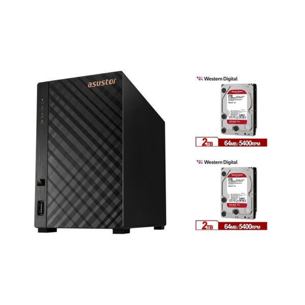 ASUSTOR AS1102TL (內含2顆 WD 紅標PLUS 2TB NAS硬碟)