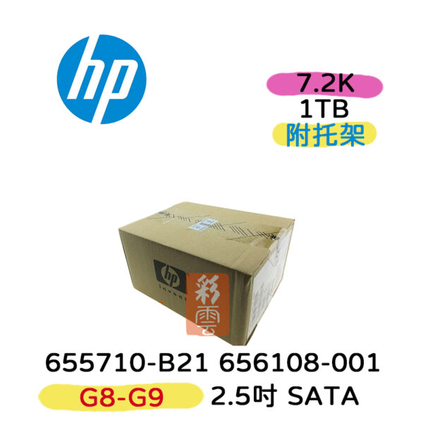 全新盒裝HP 655710-B21 656108-001 1TB 2.5吋 SATA 7.2K G8-G10 伺服器硬碟