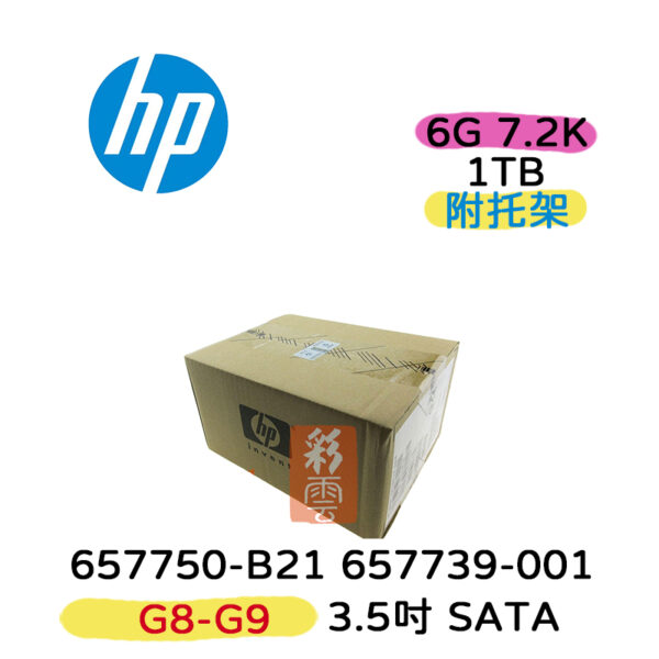 全新盒裝HP 657750-B21 657739-001 1TB 3.5吋 SATA 7.2K G8-G9 伺服器專用硬碟