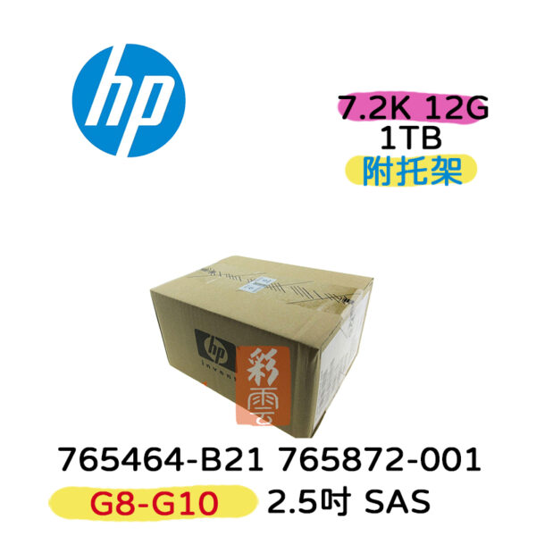 全新盒裝HP 1TB 7.2K 2.5吋SAS 765464-B21 G8-G10 DL380 765872-001 伺服器硬碟