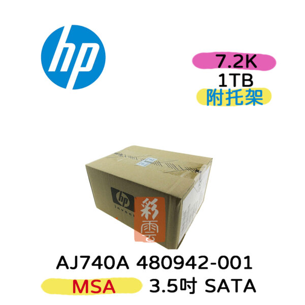 全新盒裝 HP AJ740A 480942-001 1TB 3.5吋 SATA 7.2K轉 MSA2 伺服器硬碟