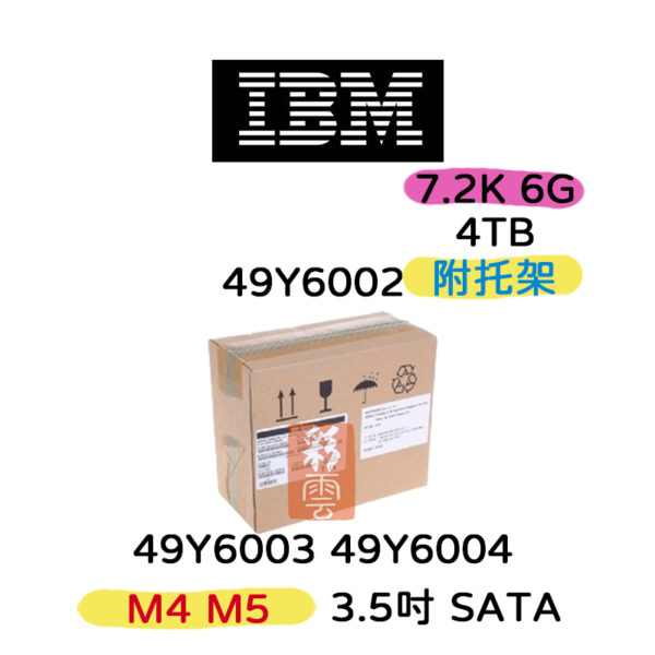 全新盒裝IBM 49Y6003 49Y6004 49Y6002 4T 7.2K 3.5吋 SATA M4 M5 伺服器硬碟