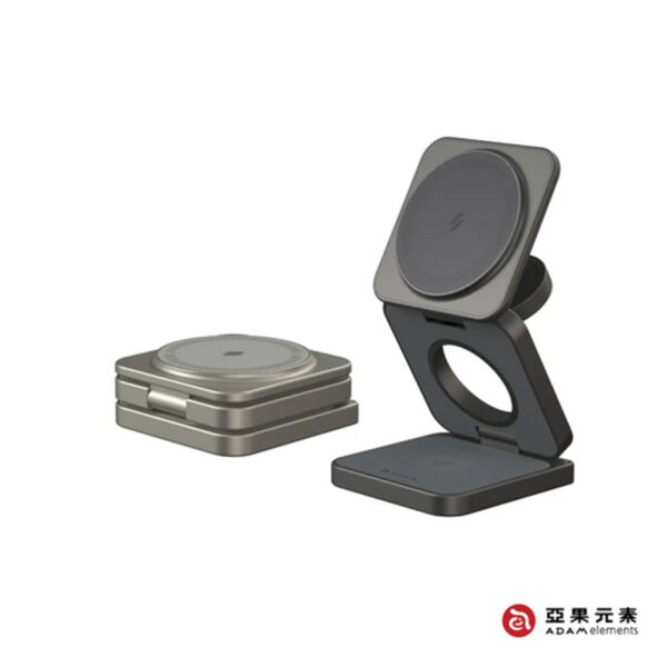 亞果元素Mag 3 Pro Qi2 15W折疊式三合一旅行磁吸無線充電座