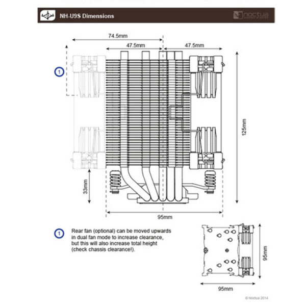 Noctua 貓頭鷹 NH-U9S 非對稱5導管塔型靜音CPU散熱器 支援LGA1700：圖片 4