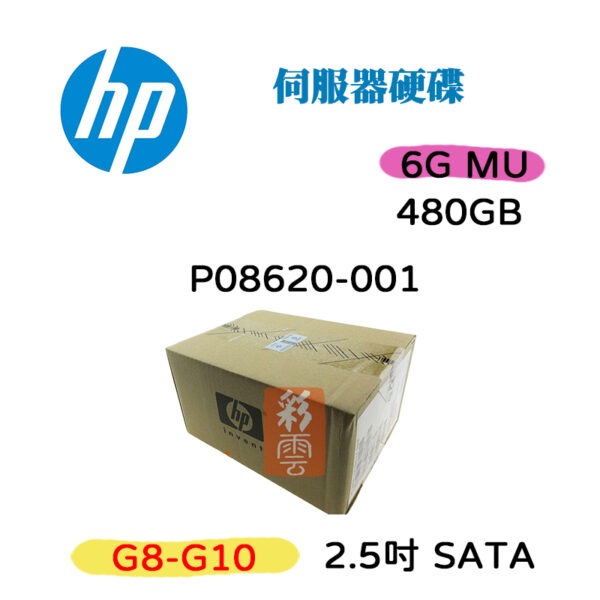 全新盒裝 HP P08620-001 480G 6G 2.5吋 SATA (G8-G10) MU