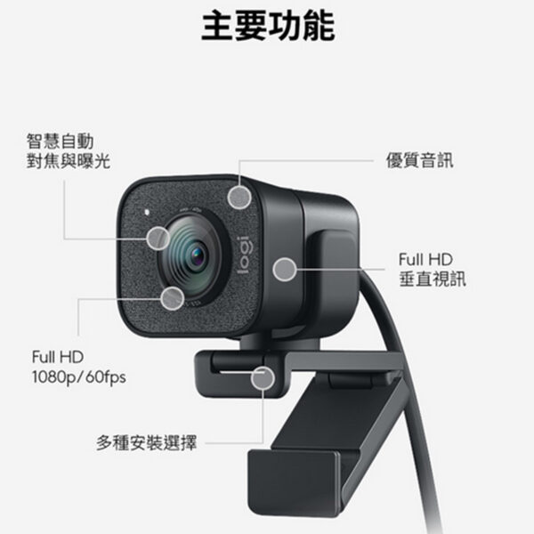 Logitech 羅技 StreamCam Dali C980 直播攝影機：圖片 6