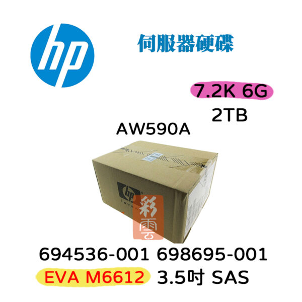 全新盒裝HP AW590A 602119-001 2TB 3.5吋 SAS 7.2K 6G P6000系列 伺服器專用