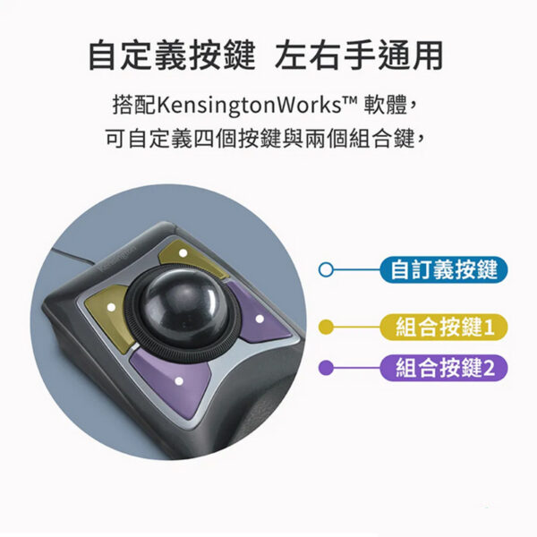 Kensington 專業款有線軌跡球 (K64325)：圖片 5