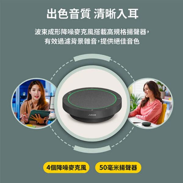 Jabra Speak2 40 可攜式全雙工會議揚聲器 (雙纜線接口設計)：圖片 5
