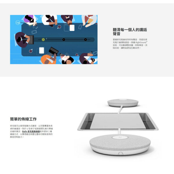 羅技 RALLY麥克風 (適用大型會議室)：圖片 2