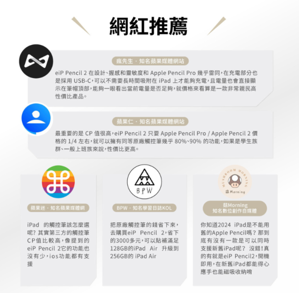 eiP Pencil 2 全磁吸觸控筆 可以支援2024後iPad Air(M2.M3) & iPad Pro(M4)：圖片 6