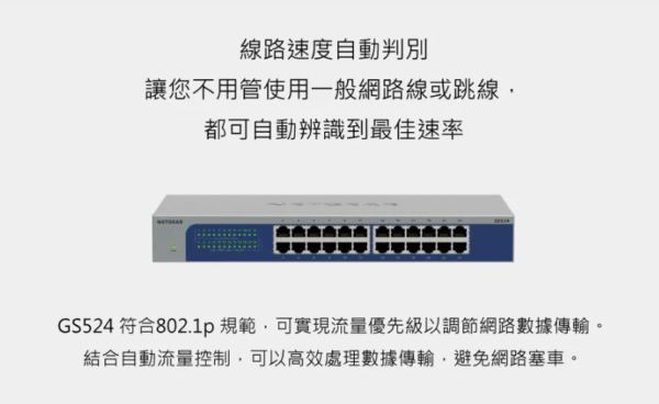 Netgear GS524  24埠 Giga 交換器 10/100/1000Mbps：圖片 5