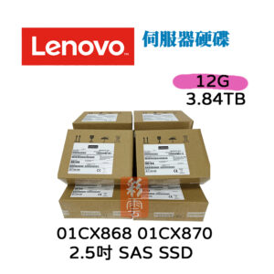 全新盒裝 聯想 Lenovo 01CX868 01CX870 2.5吋 12g 3.84TB SAS SSD 伺服器用