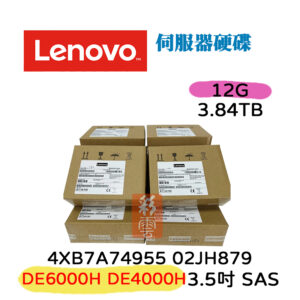 全新盒裝 Lenovo DE 4XB7A74955 02JH879 3.5吋 3.84T SAS 12Gb 伺服器用