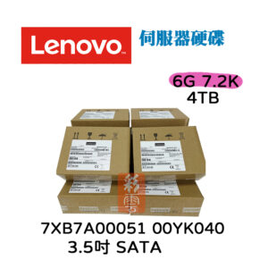 全新盒裝 聯想 Lenovo 7XB7A00051 00YK040 3.5吋 4TB SR650 SR550 6G