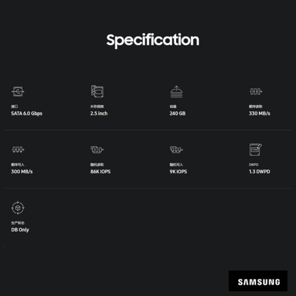 三星 SAMSUNG MZ7LM240HMHQ-00005 240GB 2.5吋 PM863a SATA SSD伺服器用：圖片 2