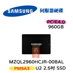三星 SAMSUNG MZQL2960HCJR-00BAL 960GB 2.5吋 PM9A3 SSD 伺服器用 G4