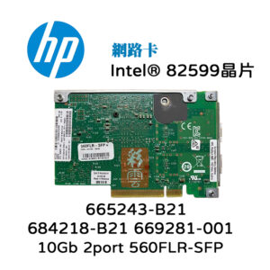 HP 惠普 雙埠萬兆網路卡 665243-B21 684218-B21 669281-001 10Gb 560FLR-SFP Intel® 82599晶片