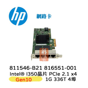 HP 惠普 336T 四埠網路卡 811546-B21 816551-001 1Gb PCIe 2.1*4 I350晶片