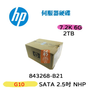 全新盒裝 HP NHP 6G 843268-B21 2TB 3.5吋 SATA 7.2K G10 伺服器用