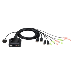 ATEN 2埠USB DisplayPort帶線式KVM多電腦切換器 (外接式切換按鍵) CS22DP
